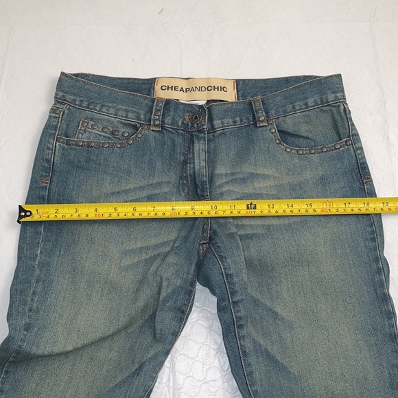 Moschino Cheap and Chic distressed studded cuffed straight blue jeans 10 - Picture 8 of 14